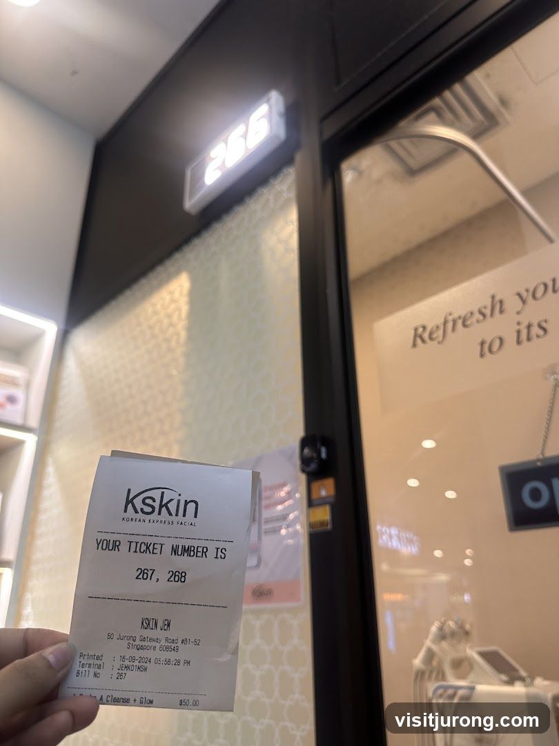 Kskin Korean Express Facial Receipt