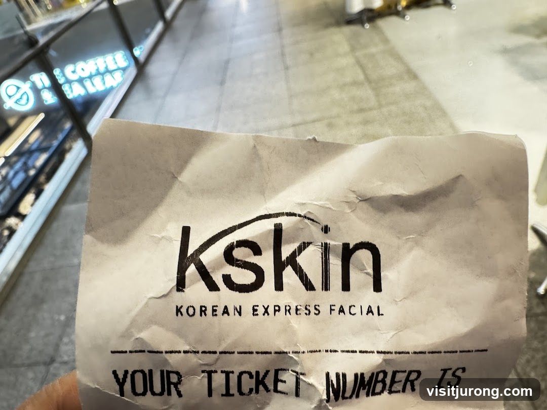 Receipt from Kskin Korean Express Facial