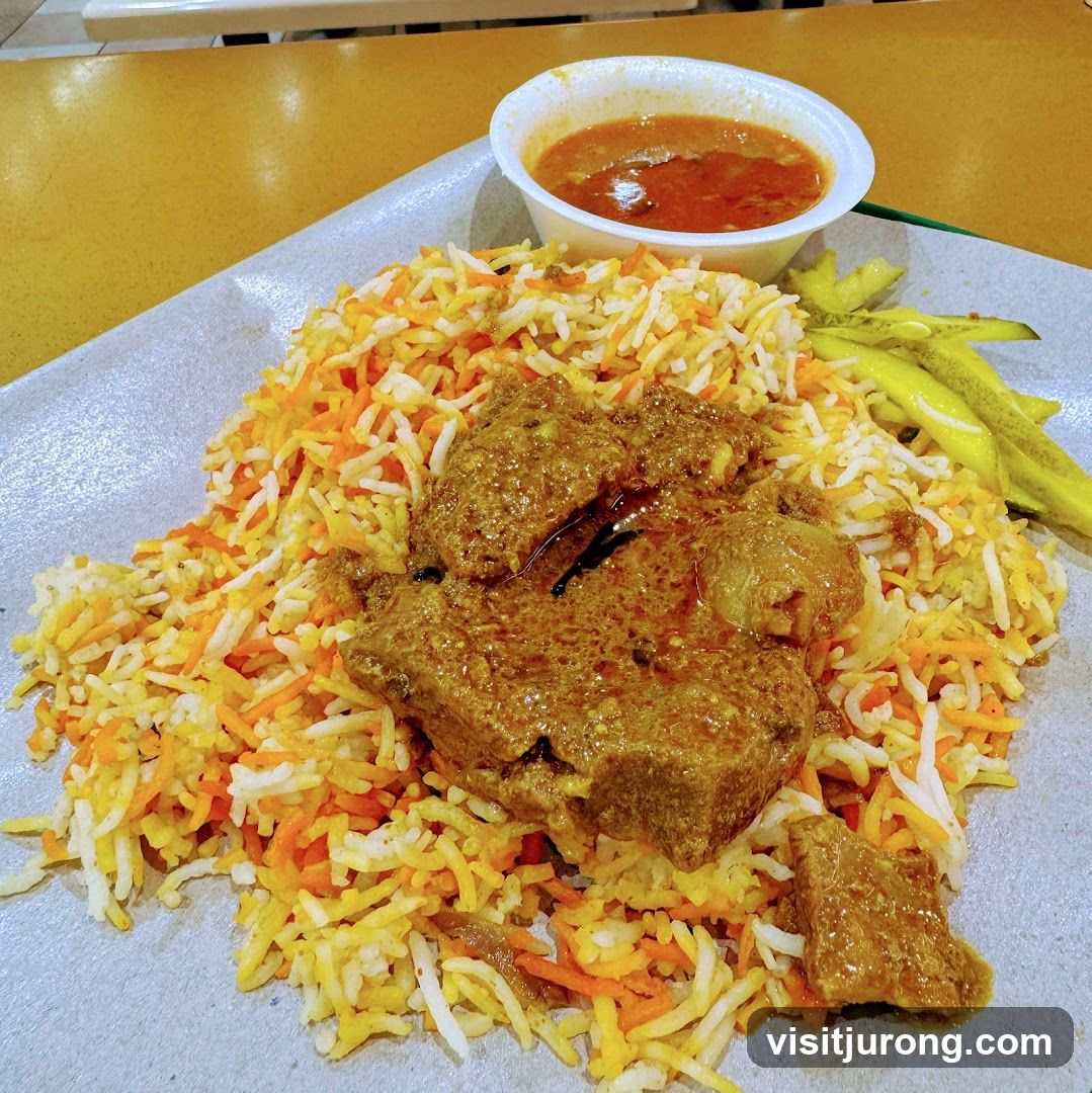Lamb Biryani with Curry and Pickles