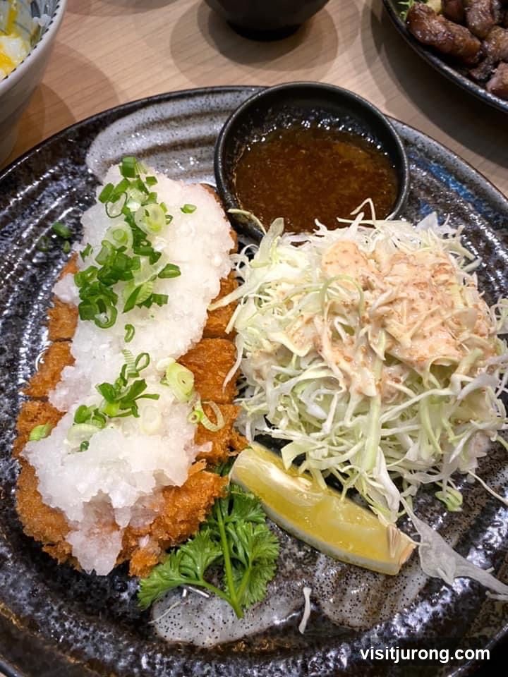 Tonkatsu with Grated Daikon and Cabbage Salad