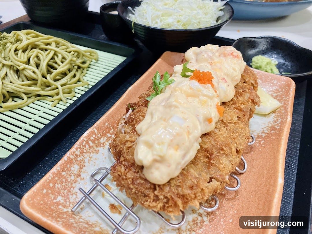 Fried Cutlet with Noodles and Salad
