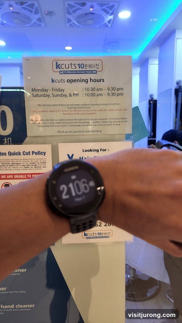 Kcuts Opening Hours Sign