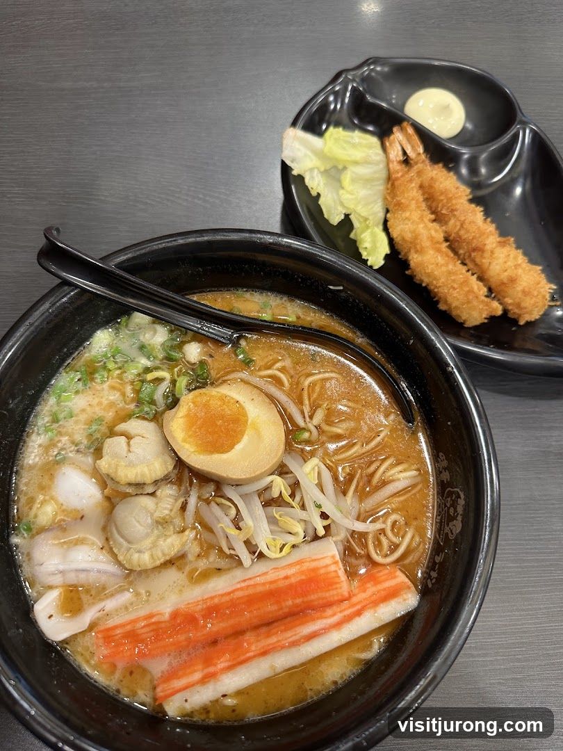 Ramen and Fried Shrimp