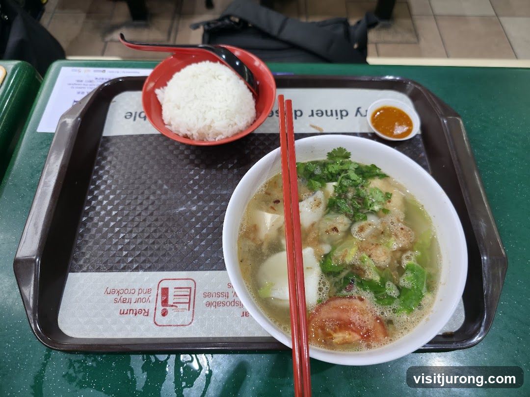 Meal Tray with Rice and Soup