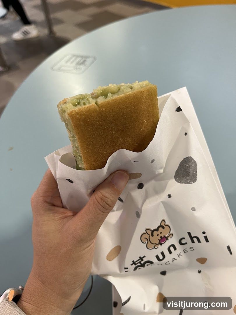 Pancake with green filling