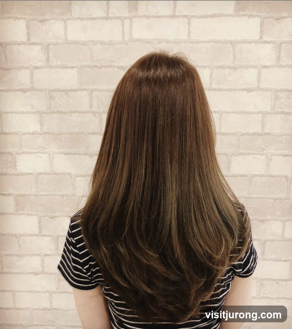 Woman with long brown hair