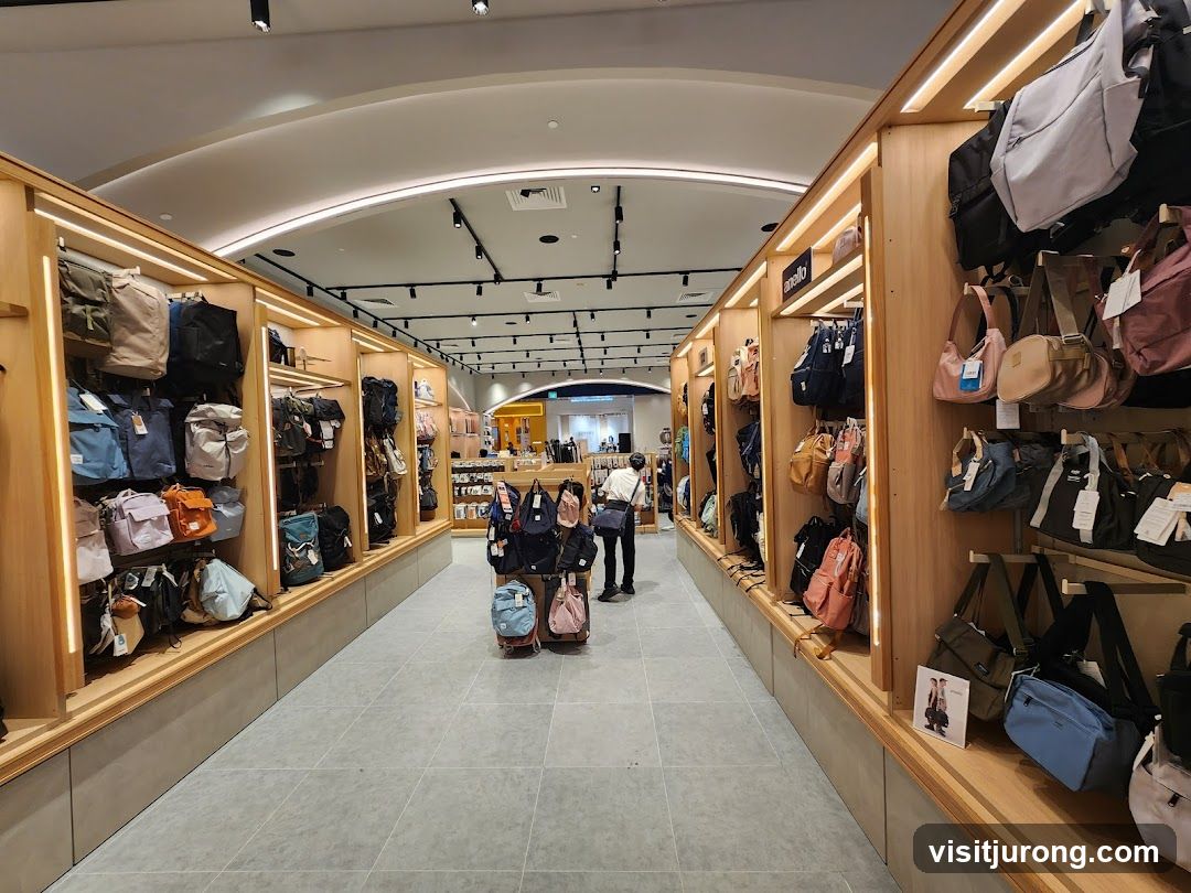 Bags displayed in a retail store