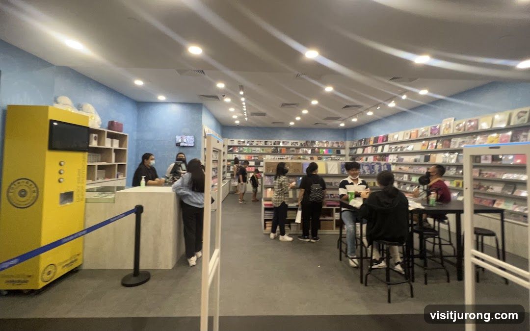 Interior of a store with shelves of merchandise