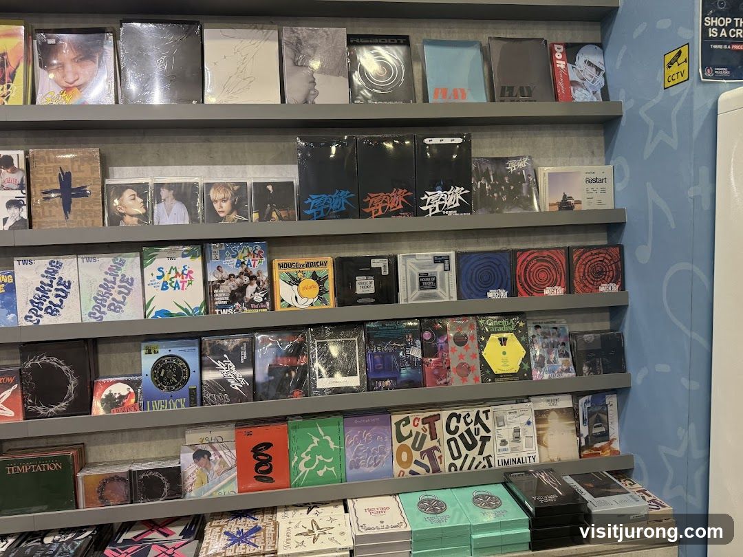 CDs and Albums on Shelves