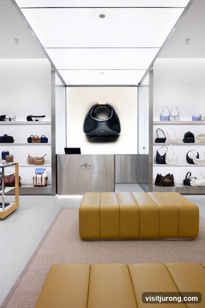 Modern handbag store interior