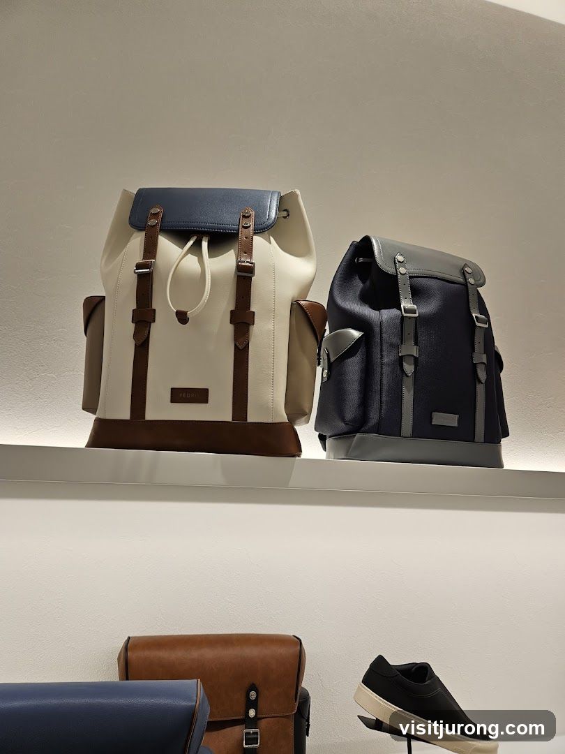 Backpacks and Shoes Display