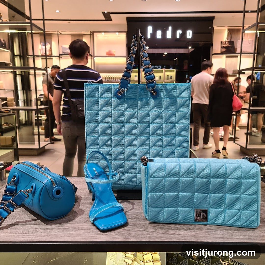 Blue Handbags and Heels Display