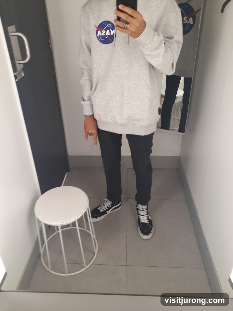 Person in a fitting room