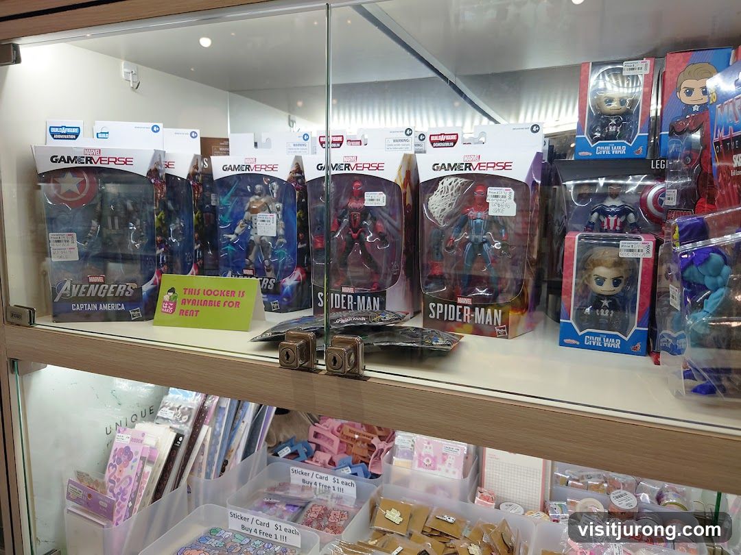 Display Case with Action Figures and Collectibles