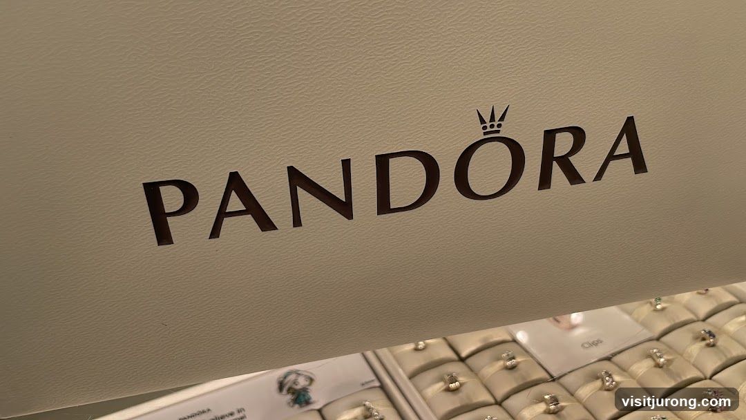 Pandora Logo and Jewelry Display