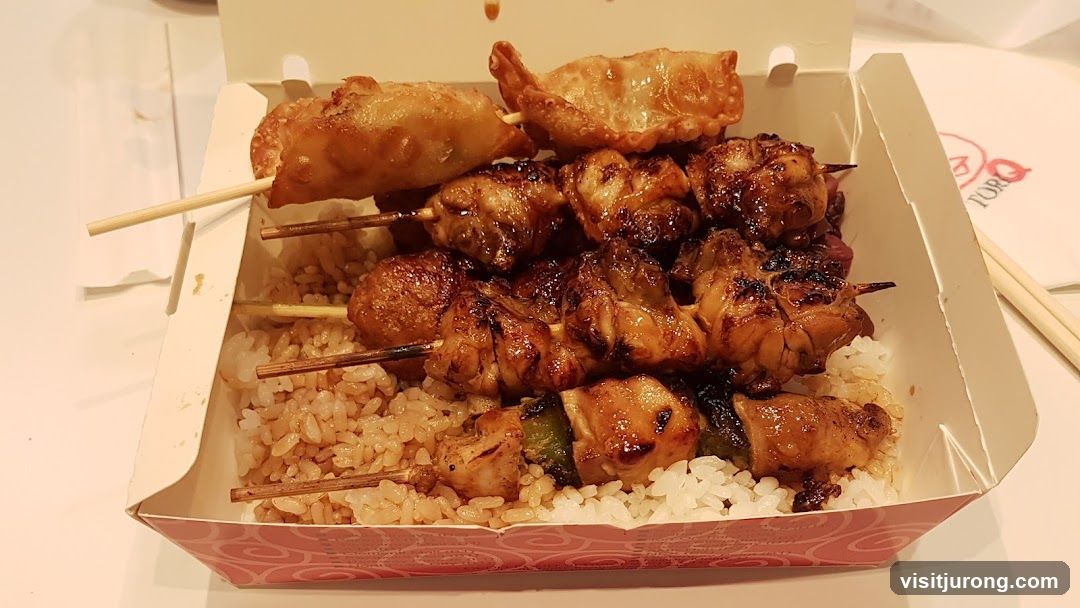 Chicken Skewers and Rice Box