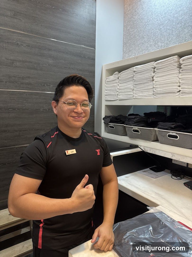 Gym Staff Member Giving Thumbs Up