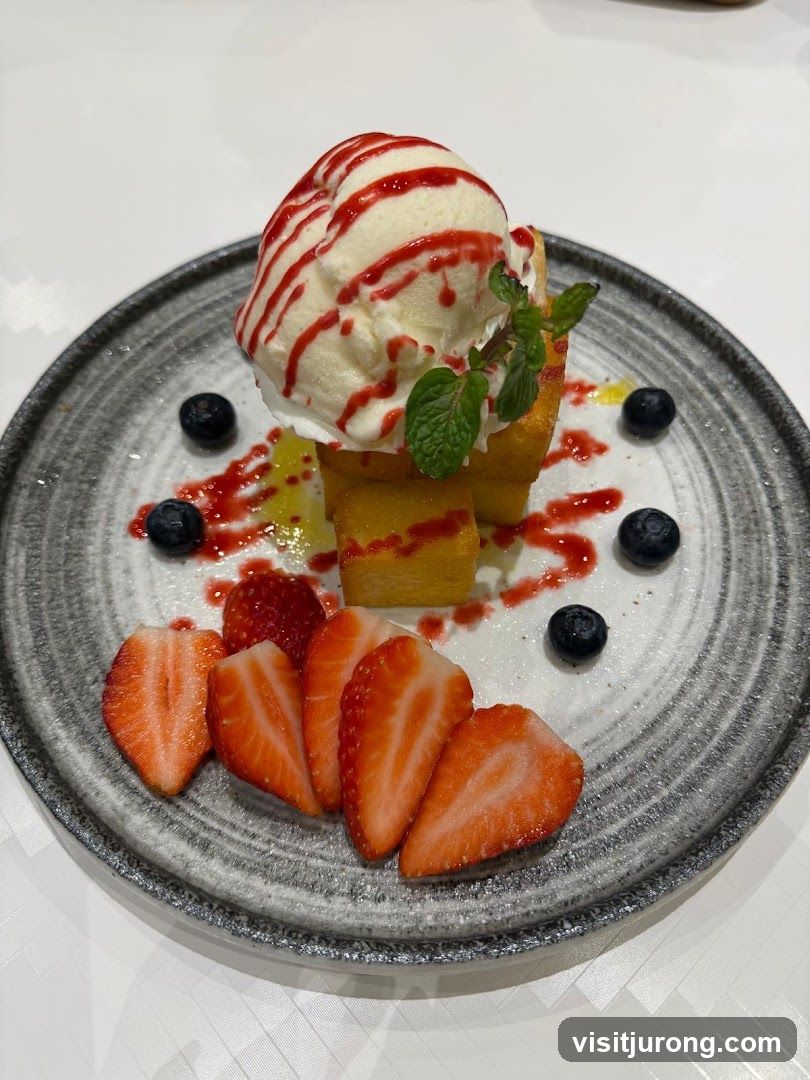 Dessert with Ice Cream and Berries