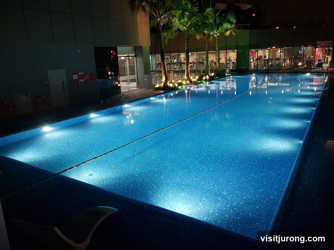 Outdoor Swimming Pool at Night