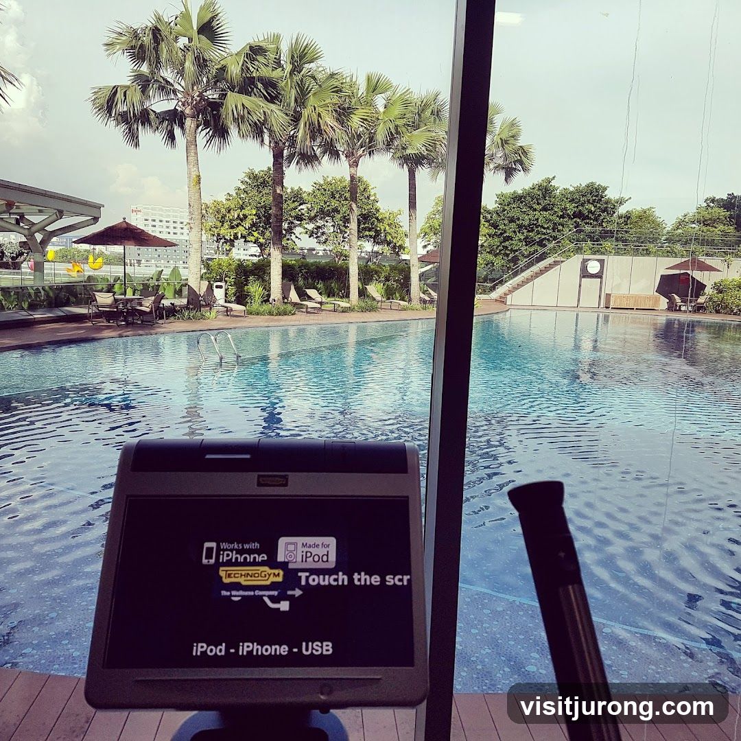 Gym Equipment Console by Pool