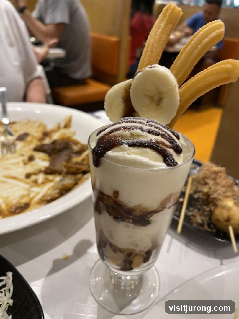 Dessert Parfait with Churros and Banana