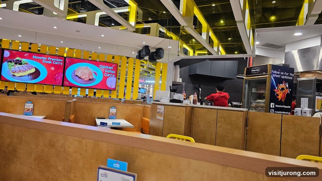 Restaurant Interior with Menu Displays