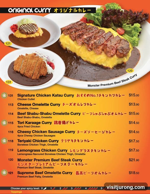 Original Curry Menu