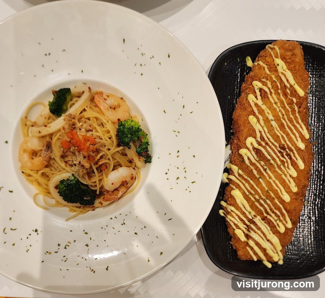 Seafood Pasta and Fried Fish
