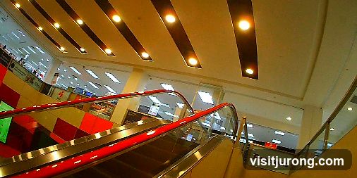 Shopping Mall Interior with Escalators