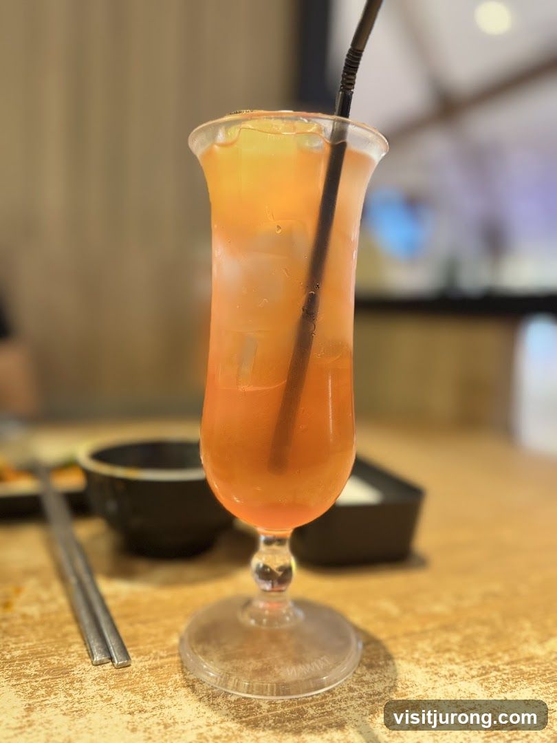 Orange Drink with Straw