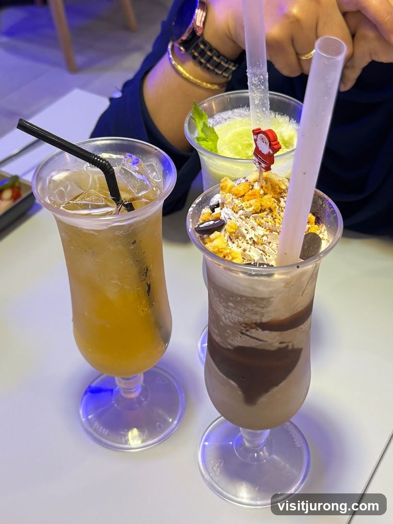 Three drinks on a table