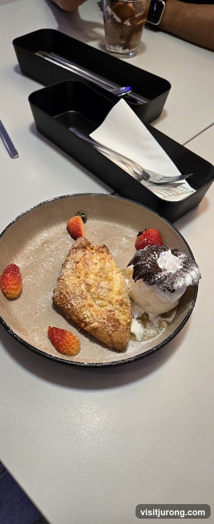 Dessert with Ice Cream and Strawberries