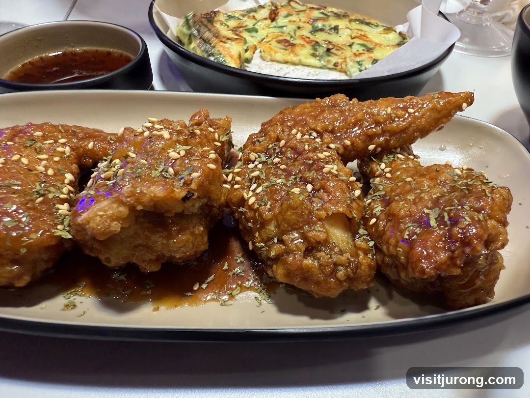 Fried Chicken Wings with Sauce and Side Dish
