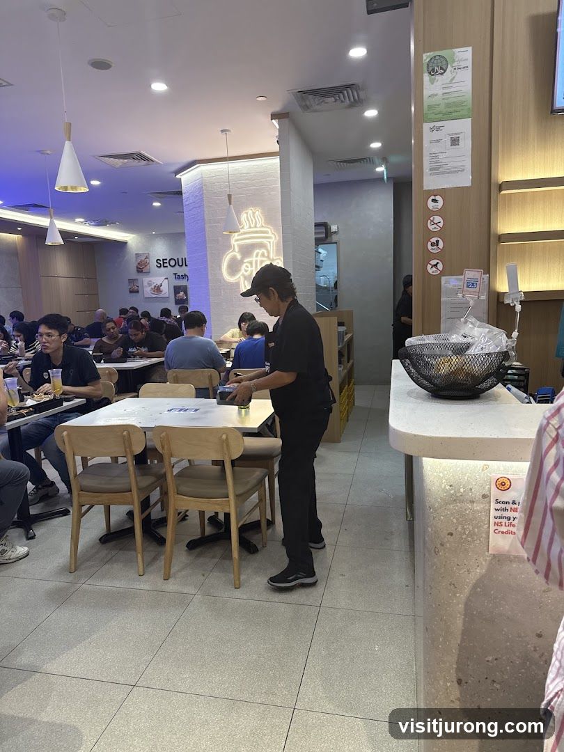 Restaurant Interior with Diners and Staff