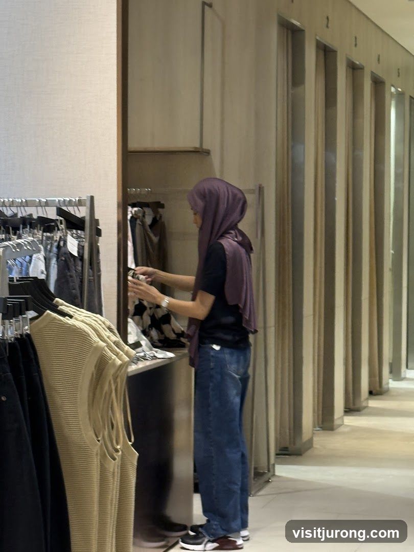 Woman browsing clothes in a store