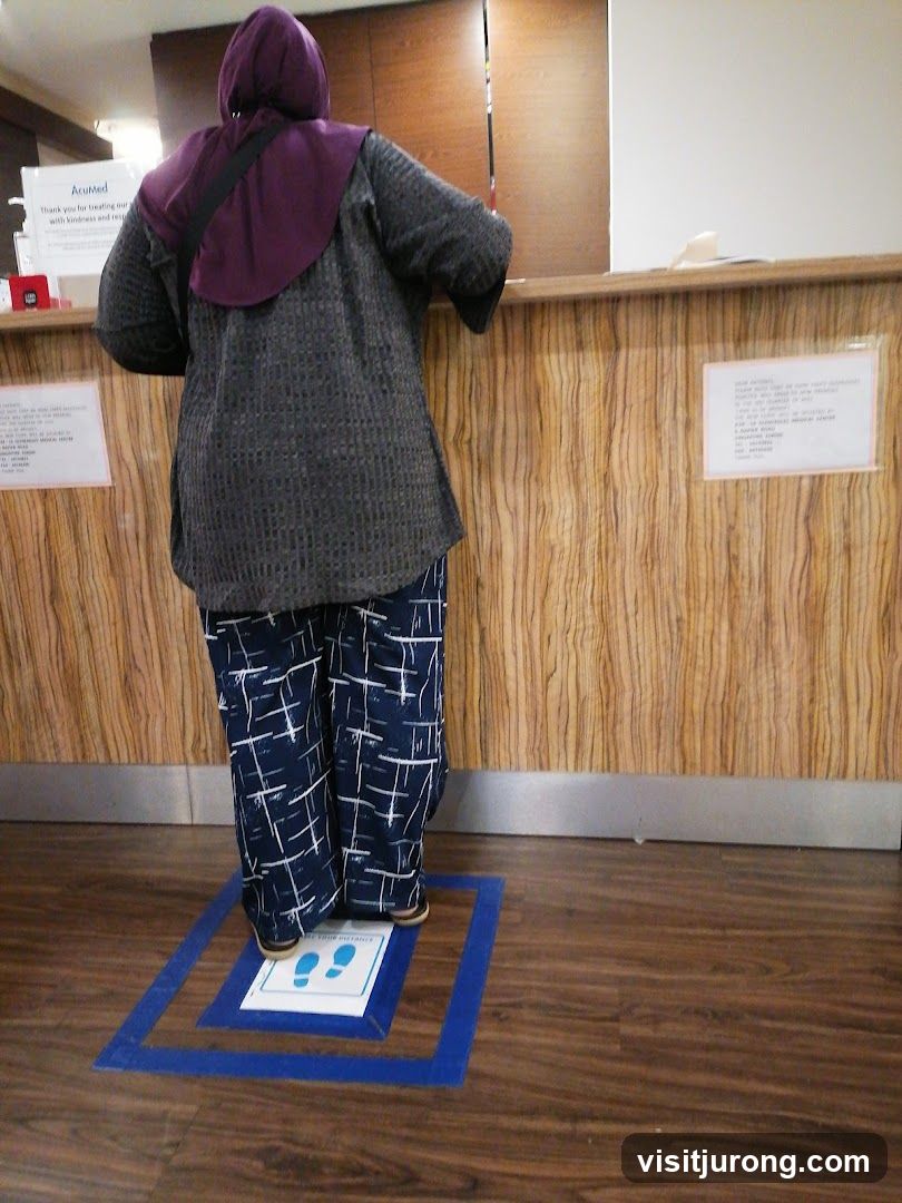 Social Distancing Marker at Reception
