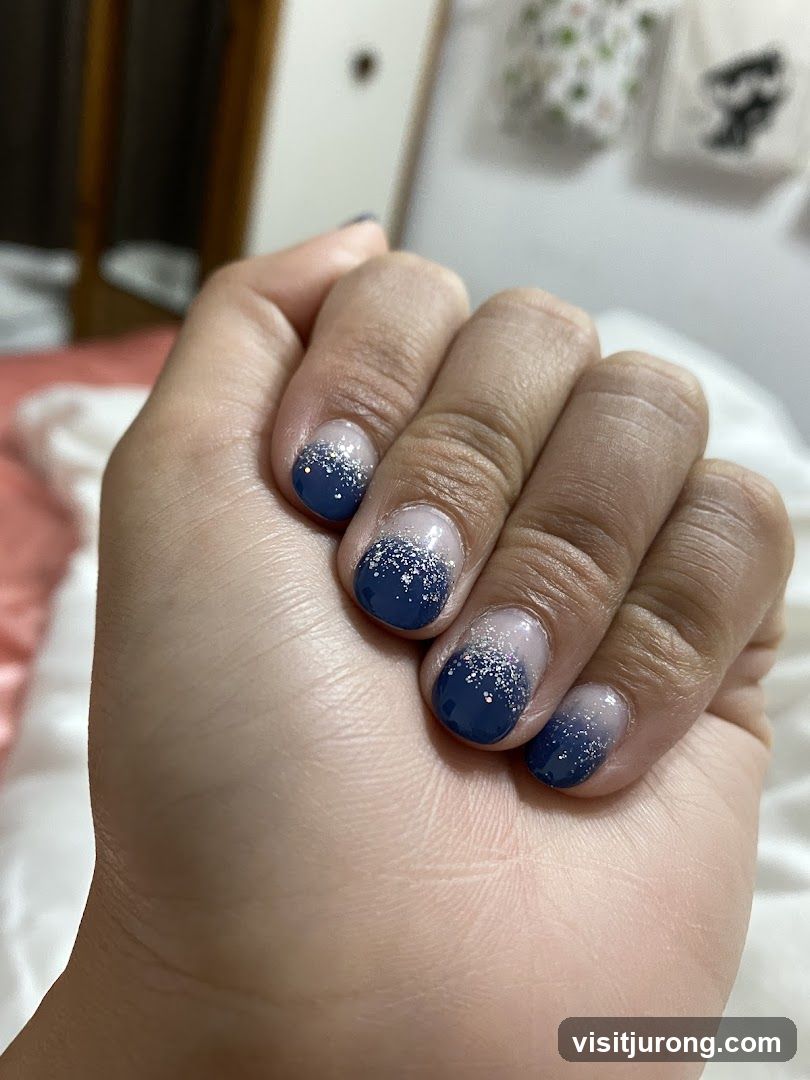 Nails with Ombre Glitter Design