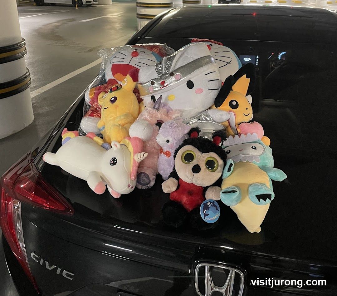 Plush Toys on Car Trunk