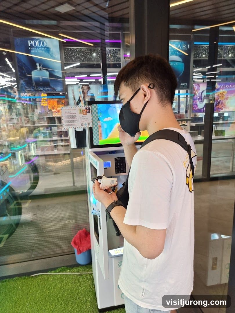 Man using a self-service kiosk