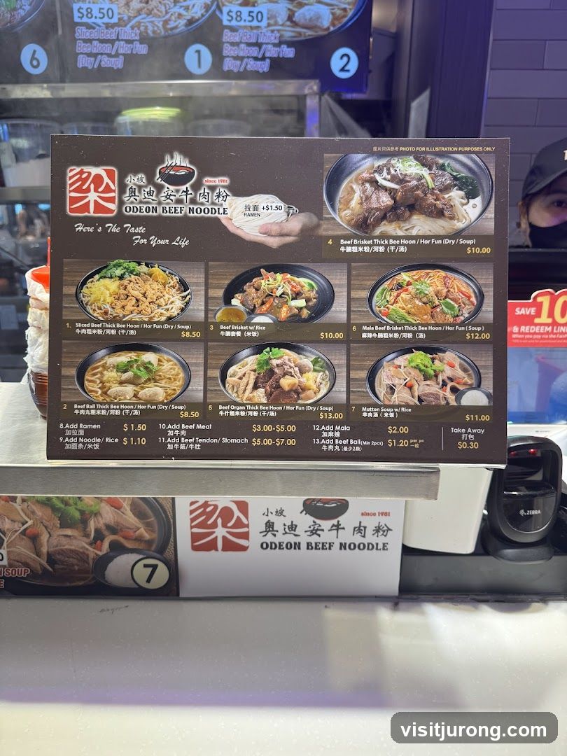 ODEON BEEF NOODLE Menu