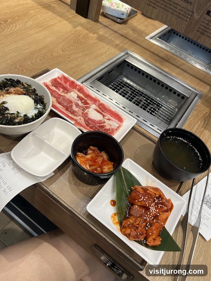 Table Setting with Korean BBQ Ingredients