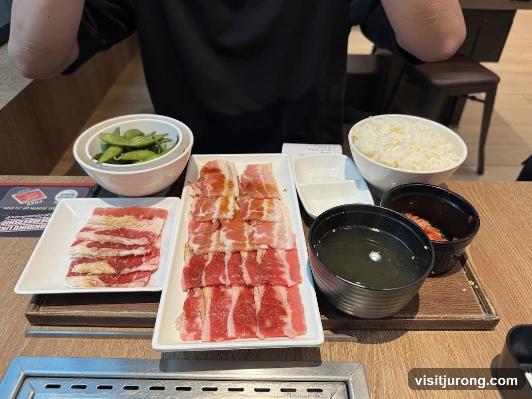 Table with Korean BBQ Ingredients