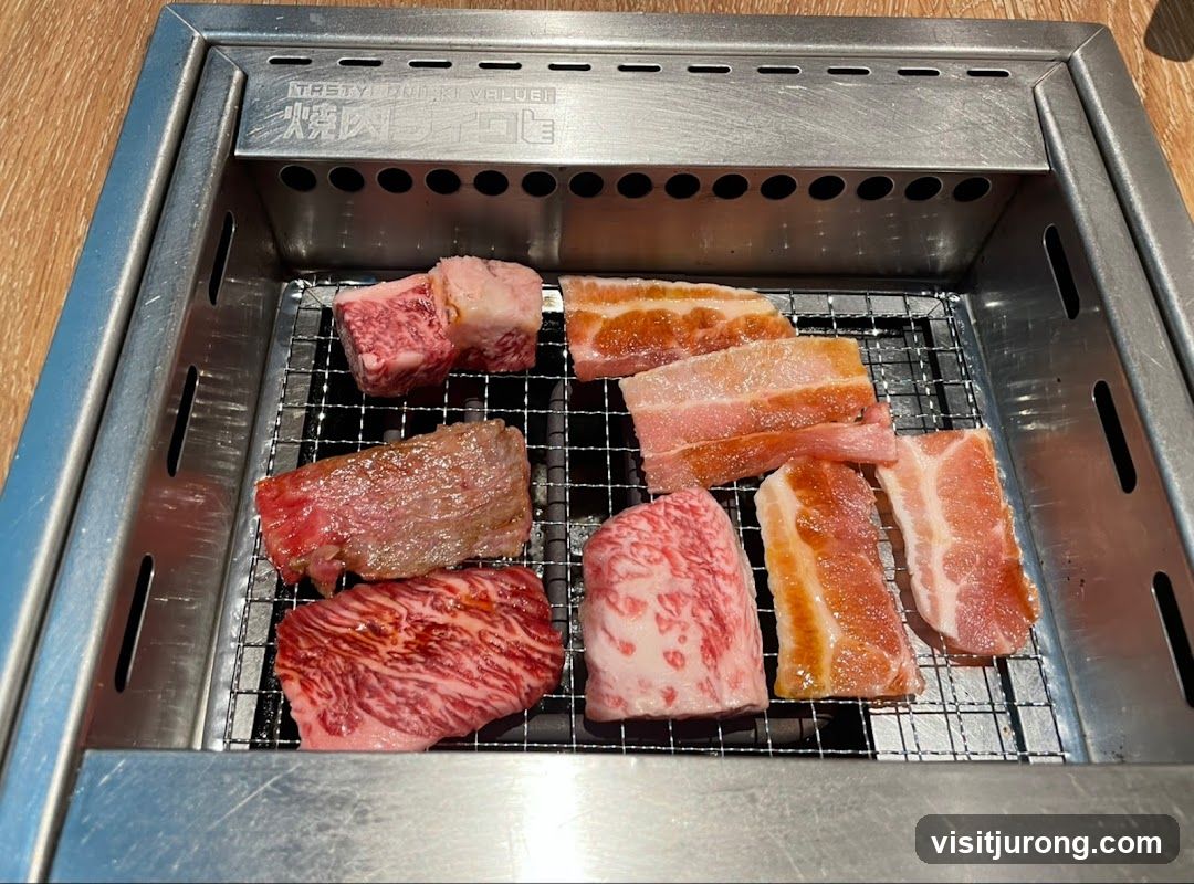 Assorted Raw Meats on a Grill