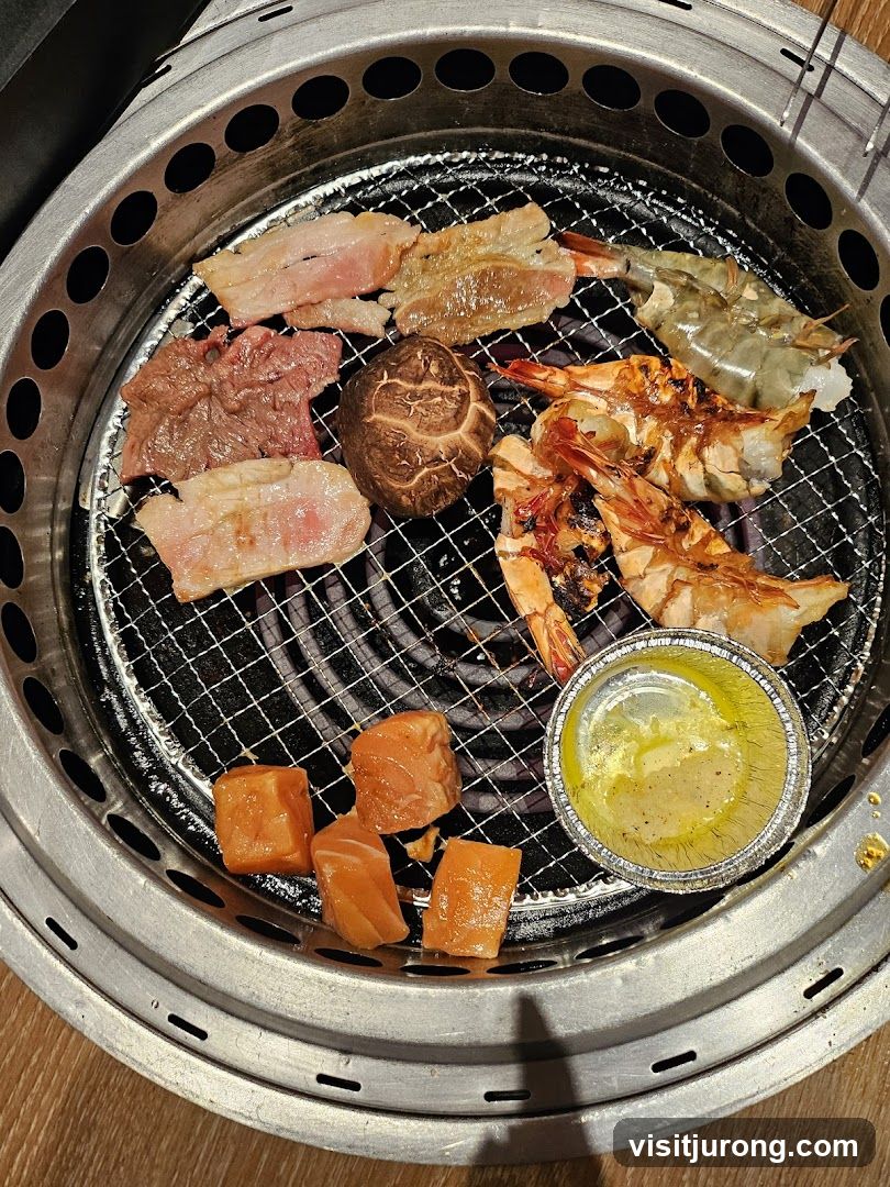 Grill with Assorted Meats and Seafood