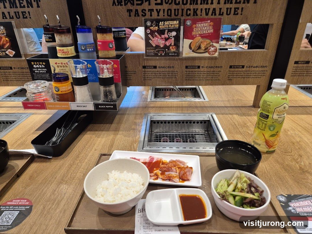 Table Setting with Food and Condiments