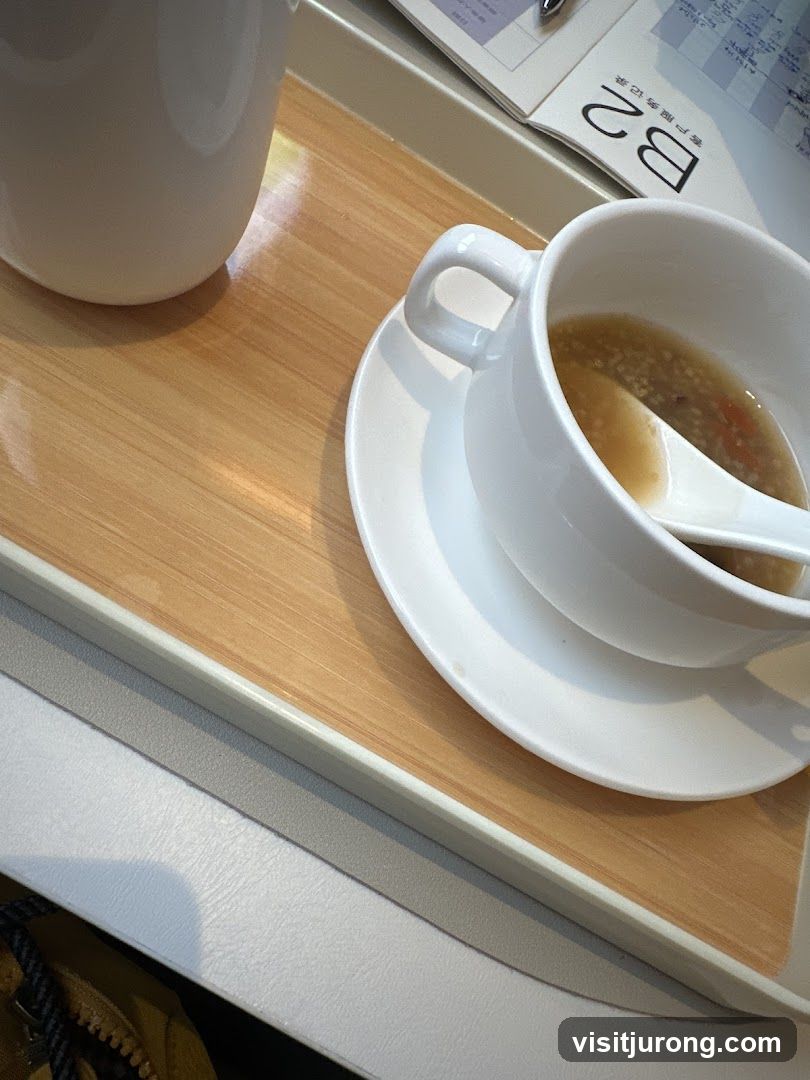 Soup and Drink on Tray