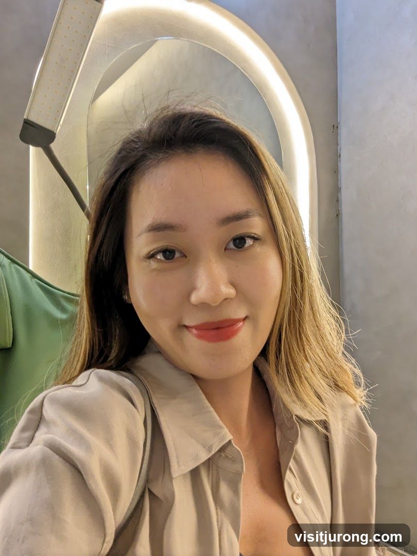 Woman in a beige jacket