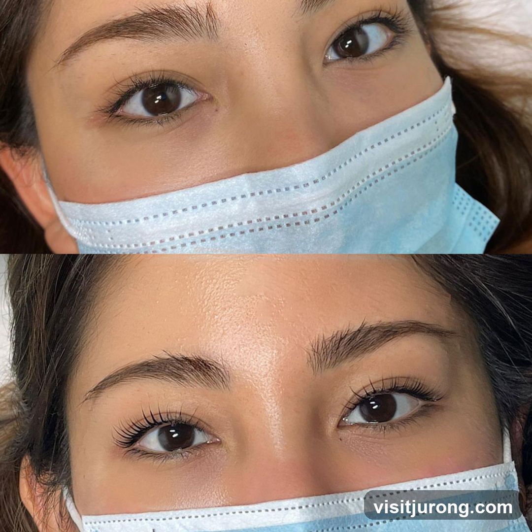 Before and After Eyelash Treatment