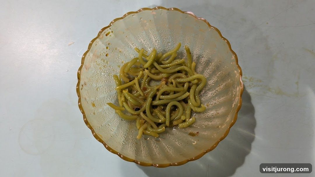 Noodles in a bowl