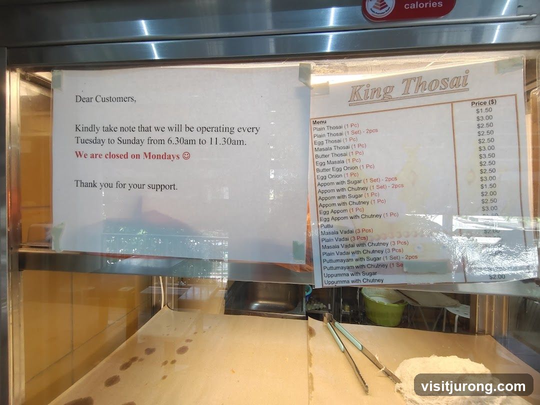 King Thosai Menu